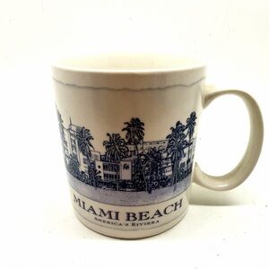 Miami Beach Souvenir  Starbucks Coffee Mug - Blue and White